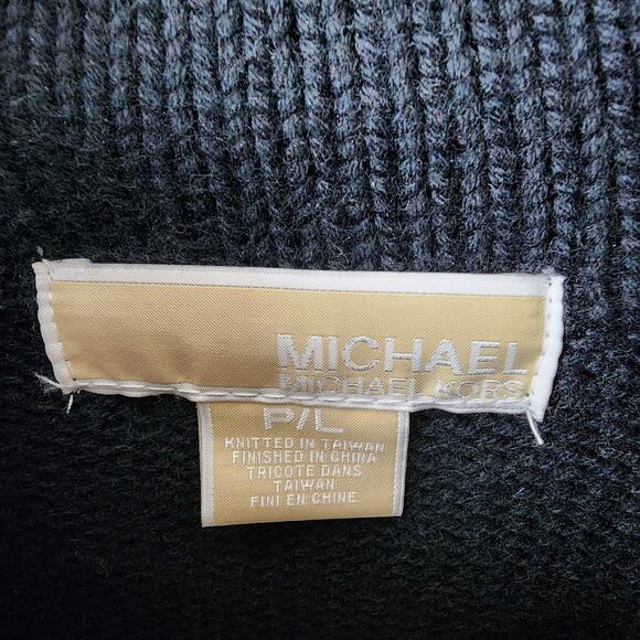 Michael Kors Knit Zip Sweater Jacket Women Size PL Black - Picture 8 of 10